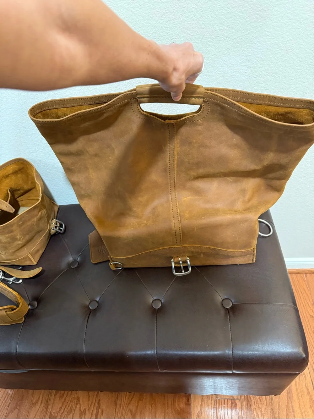 NWOT Discontinued Saddleback Leather Co. Large 14in. Overnight Bag Set - Picture 5 of 9